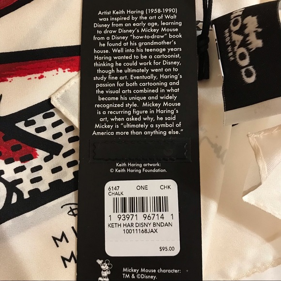 Coach Disney Mickey X Keith Haring Silk Bandana - Picture 6 of 8